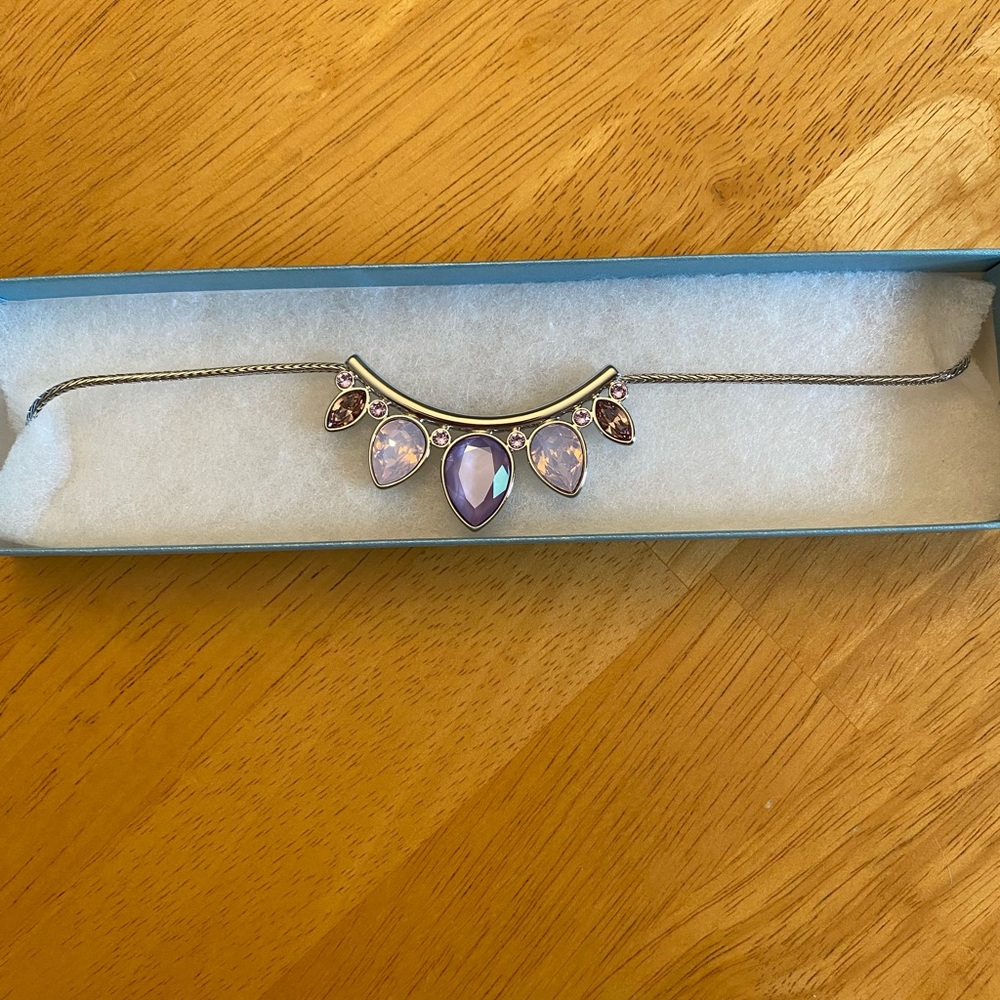 NIB! Touchstone Crystal Necklace pink and purple stones - Picture 4 of 4